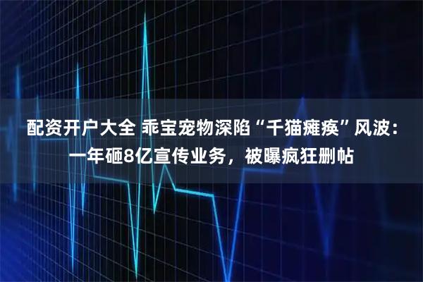 配资开户大全 乖宝宠物深陷“千猫瘫痪”风波：一年砸8亿宣传业务，被曝疯狂删帖